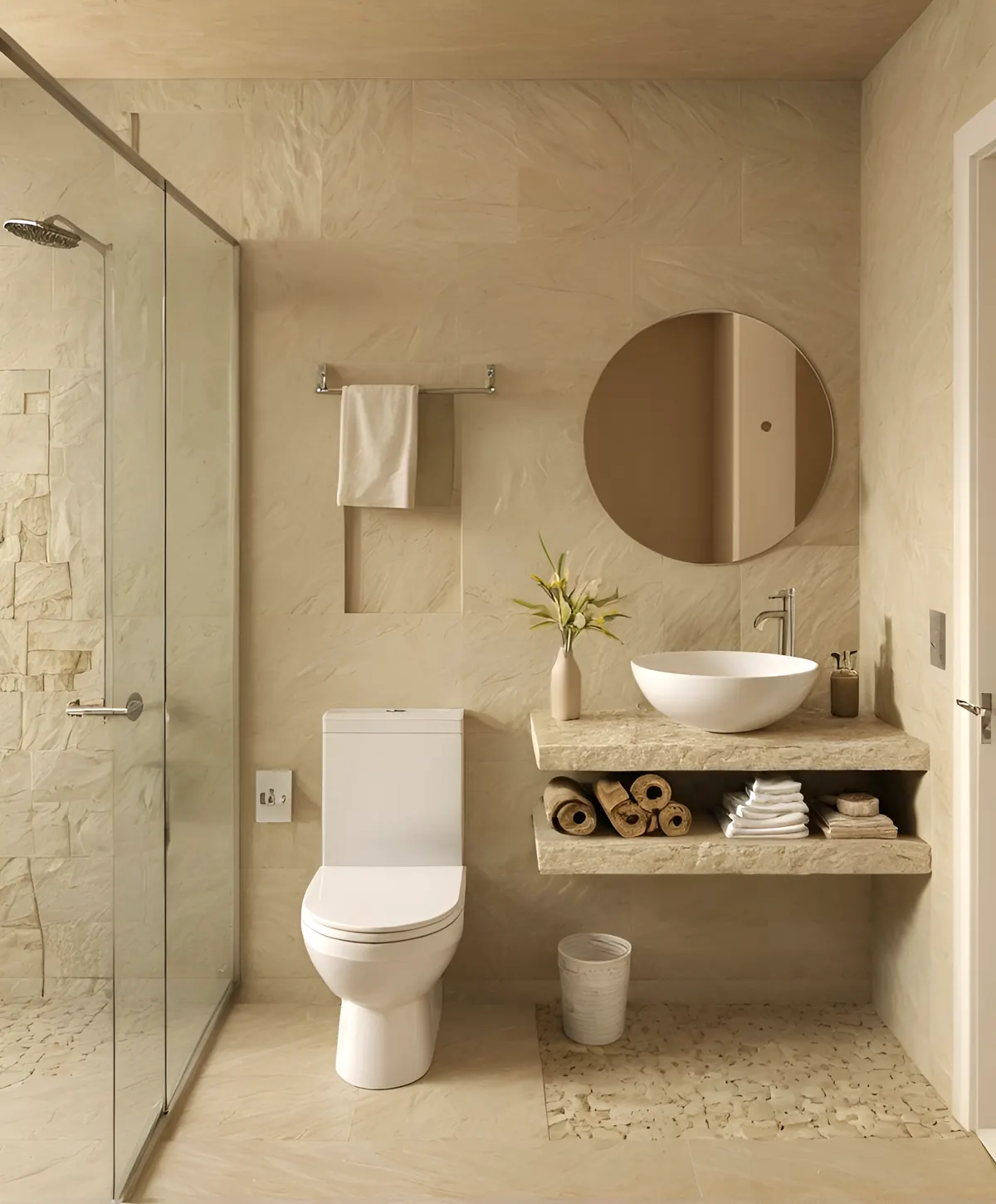 Bathroom in natural stone