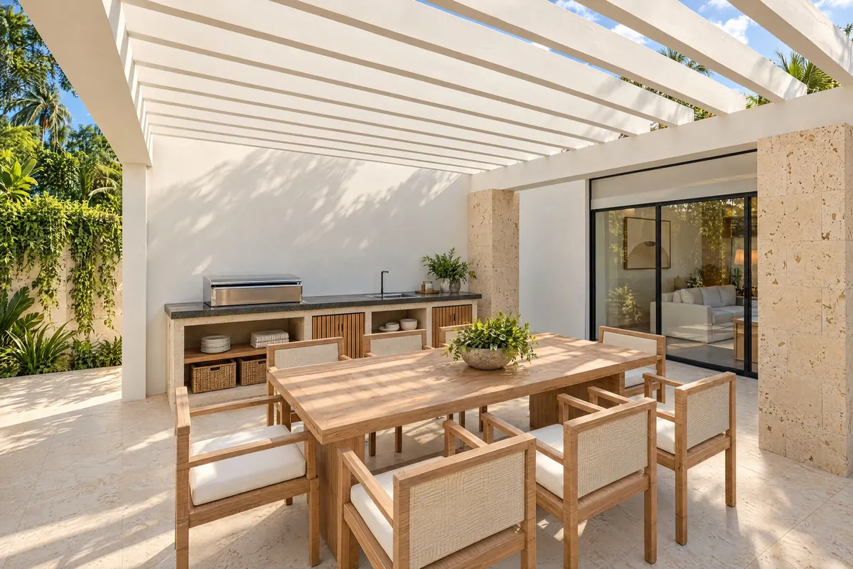 Outdoor kitchen and pergola, Ocean Tree Residences, Sosúa