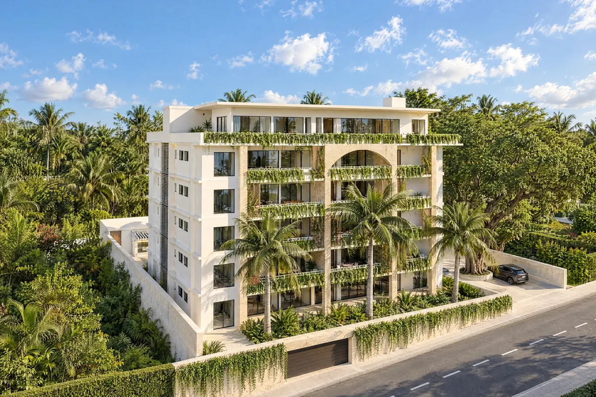 Ocean Tree Residences, facade and street view, Sosúa