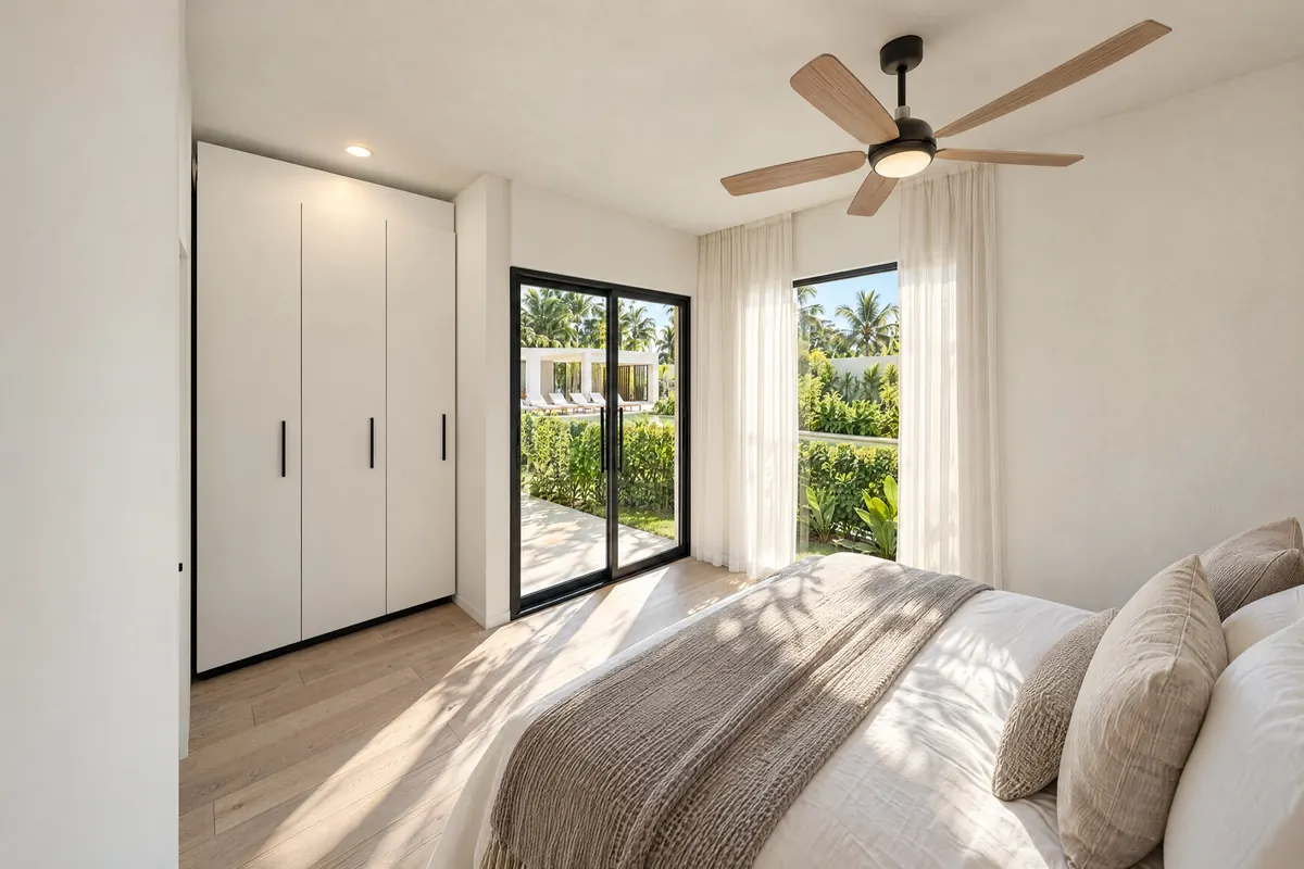 Bedroom with closet, Crocus apartment, Ocean Tree Residences, Sosúa