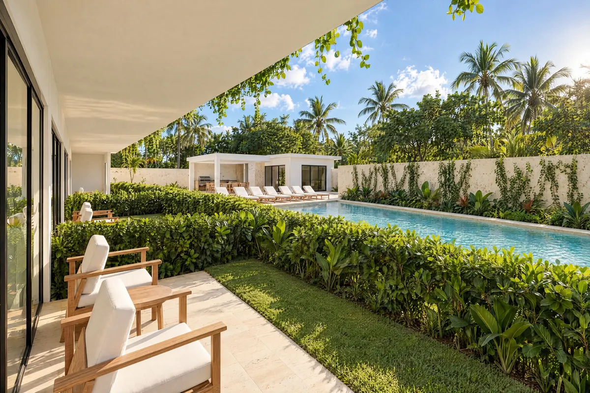 Private patio, Crocus apartment, Ocean Tree Residences, Sosúa