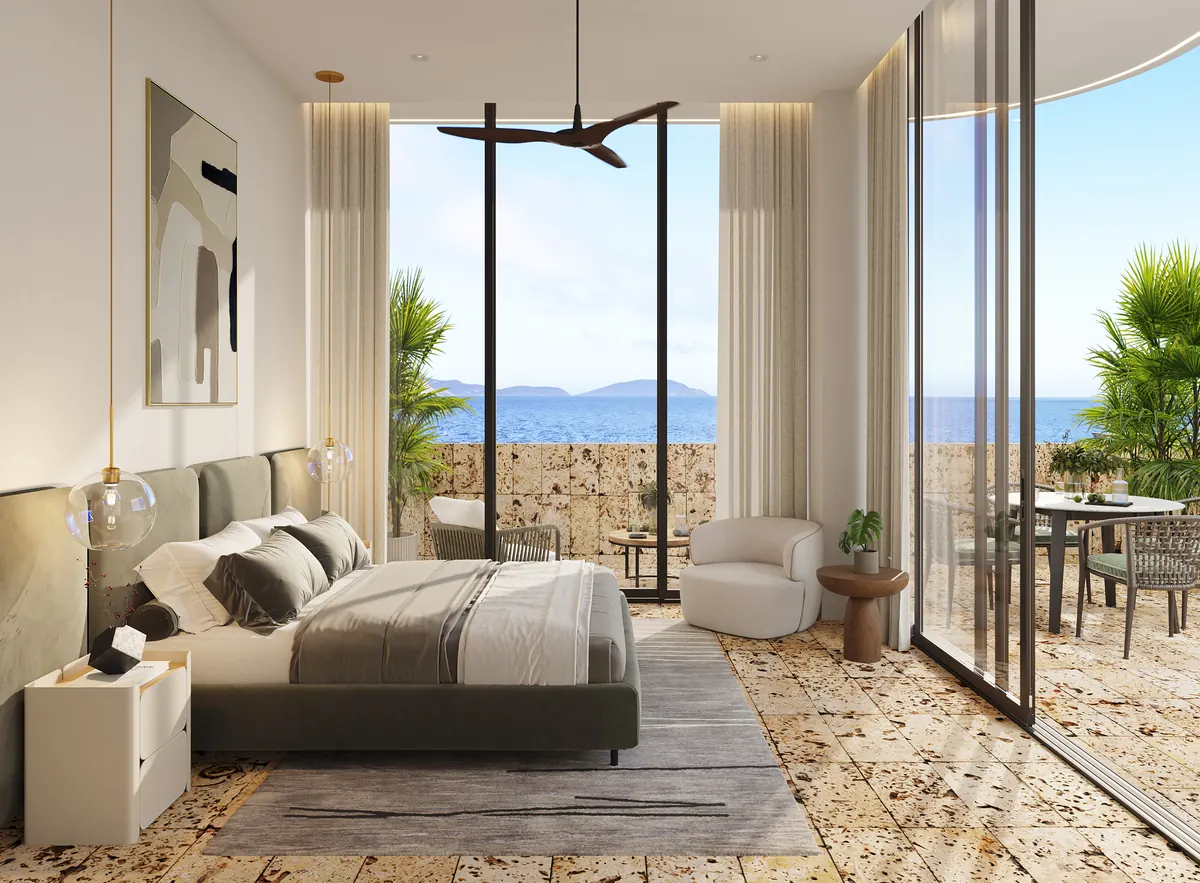 Bedroom with balcony